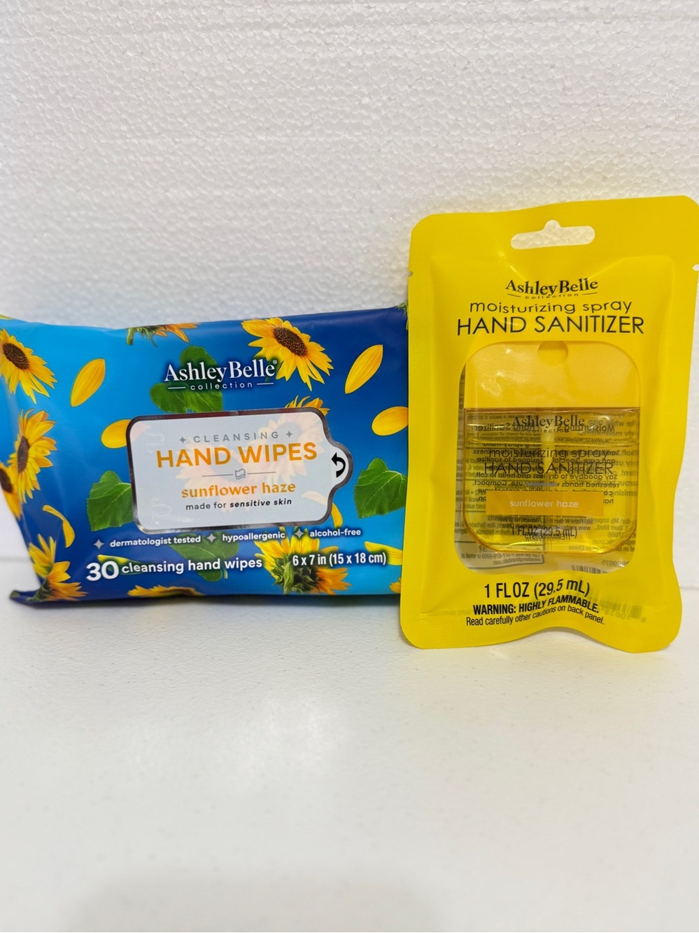 Ashley Belle Cleansing Hand Wipes & Sanitizer Sunflower Haze for Sensitive Skin